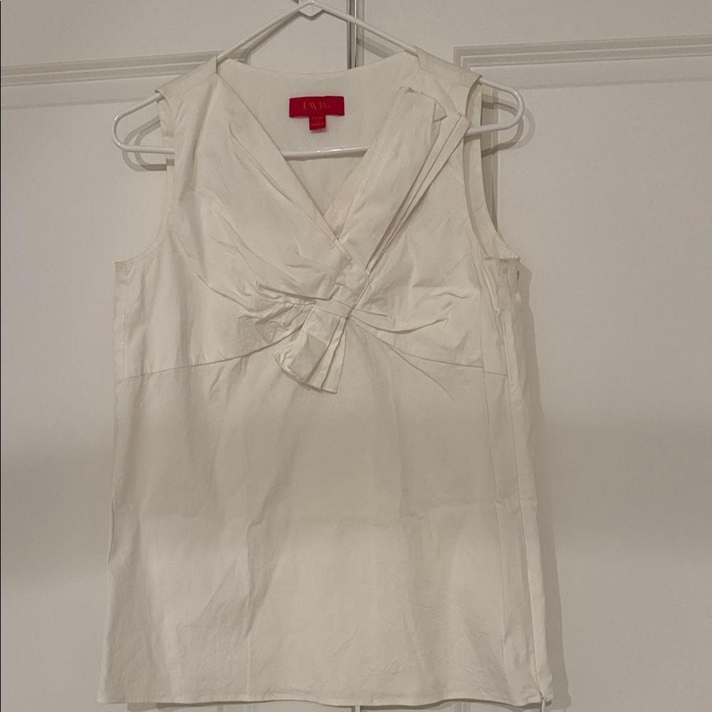 LaVia Sleeveless Blouse with Bow Detail